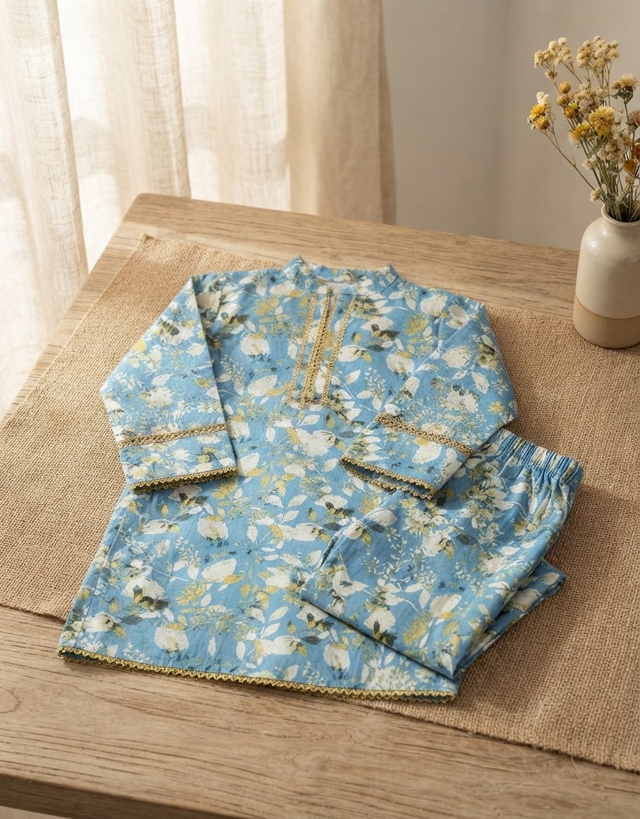 Kids Floral Printed Kurta with Trouser Set – SH Kids Sphere
