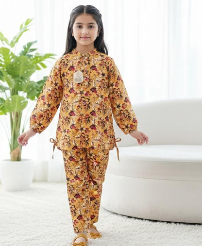 Kids Mustard Floral Winter Khaddar Suit – SH Kids Sphere