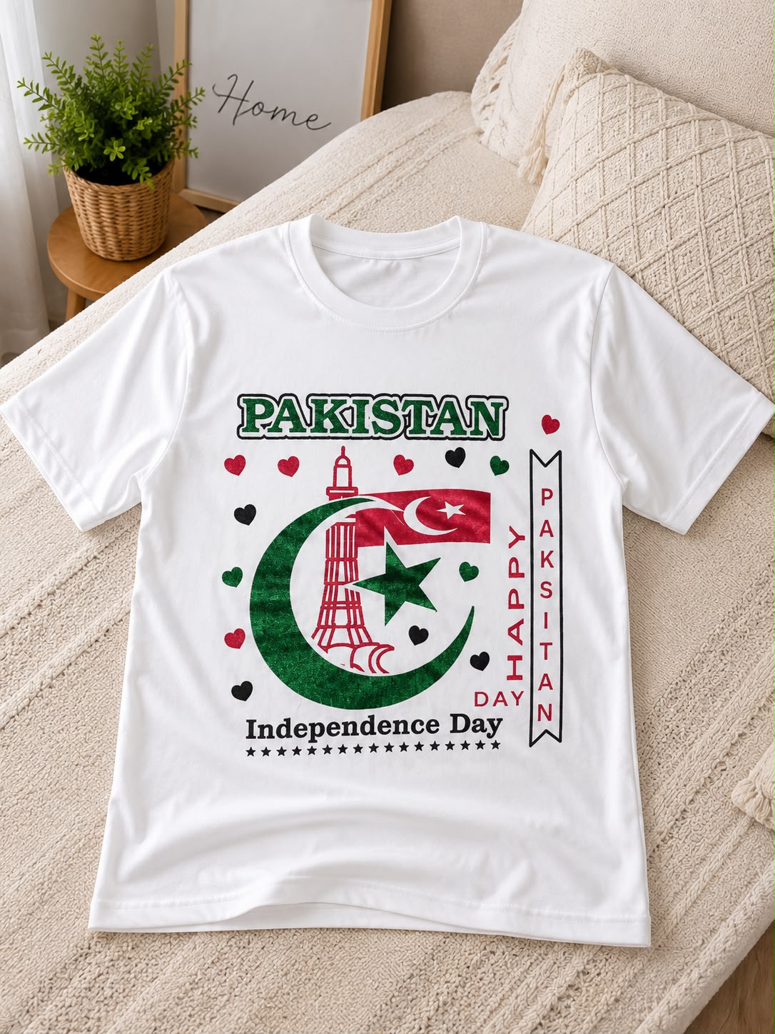 Pakistan Independence Day Graphic T-Shirt for Kids | Premium White Cotton Tee | 14 August Collection