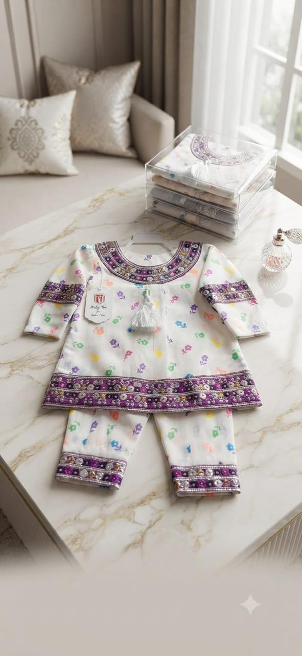 Traditional Printed Kurti with Matching Trousers