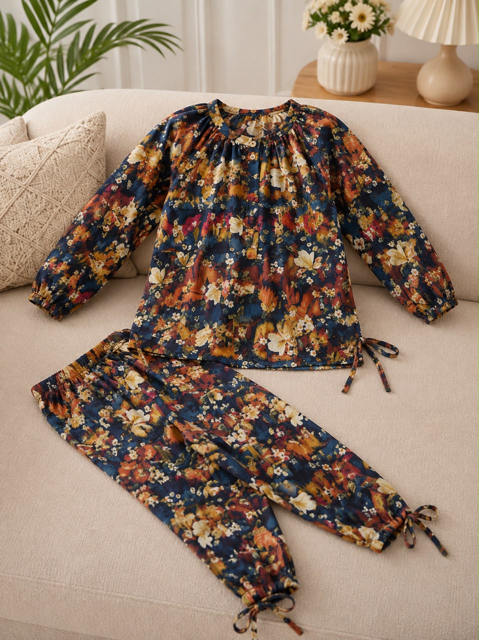 Kids Mustard Floral Winter Khaddar Suit – SH Kids Sphere