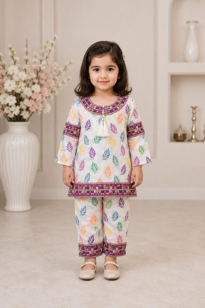 Traditional Printed Kurti with Matching Trousers