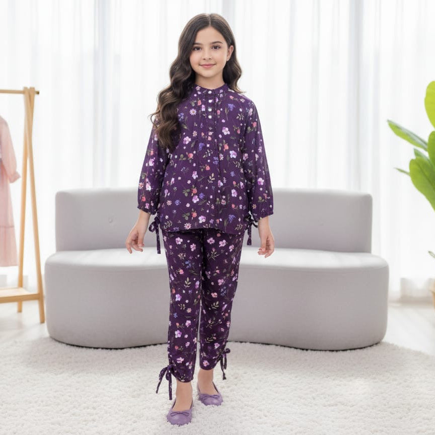 Elegant Floral Printed 2-Piece Co-Ord Set | Casual Summer Wear for Women