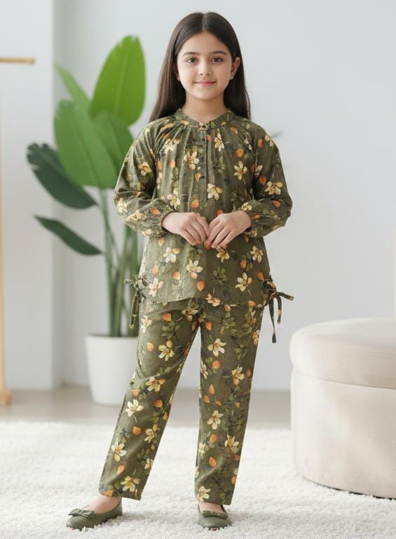 Kids Mustard Floral Winter Khaddar Suit – SH Kids Sphere