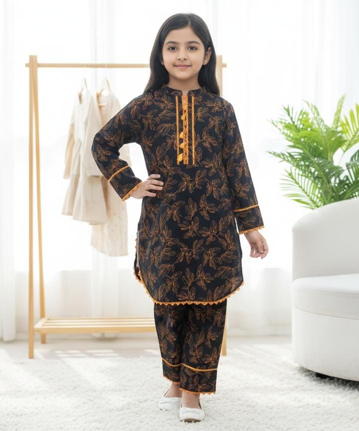 Kids Floral Printed Kurta with Trouser Set – SH Kids Sphere