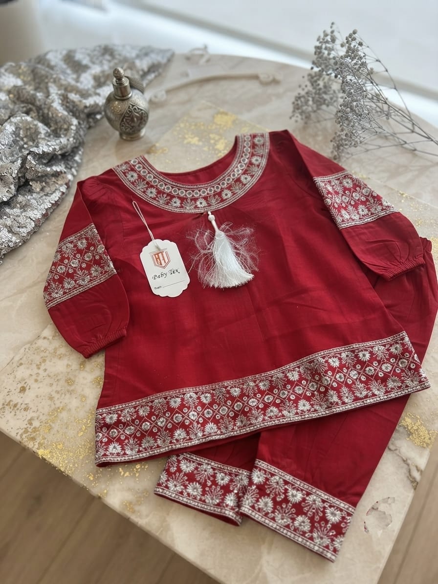 Traditional Charm 2-Piece Kurti Outfit for Girls