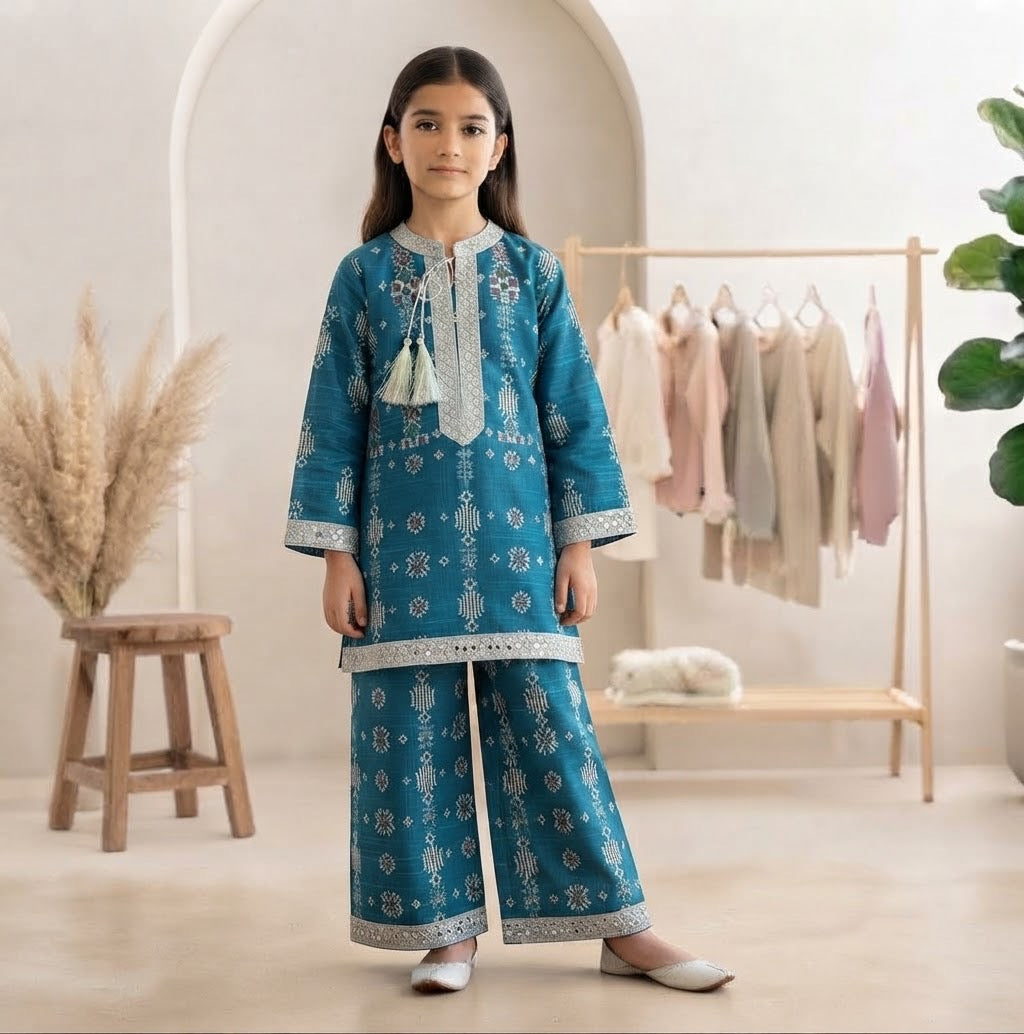 "Elegant Printed Khaddar Outfits Featuring Trendy Flapper Trouser Sets"