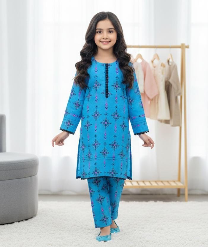 Girls Printed Kurti & Trouser 2-Piece Collection | SH Kids Sphere