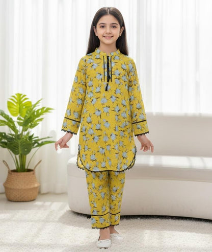 Kids Floral Printed Kurta with Trouser Set – SH Kids Sphere