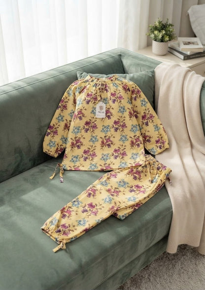 Kids Mustard Floral Winter Khaddar Suit – SH Kids Sphere