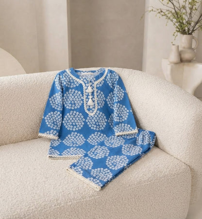 Pure Cotari Fabric Printed Kurti with Flapper Trouser for Girls