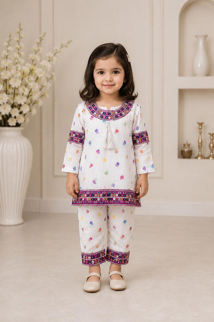 Traditional Printed Kurti with Matching Trousers