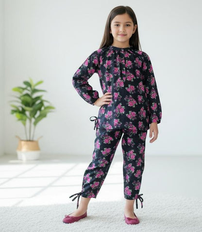 Kids Mustard Floral Winter Khaddar Suit – SH Kids Sphere