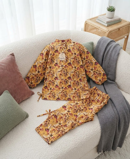 Kids Mustard Floral Winter Khaddar Suit – SH Kids Sphere