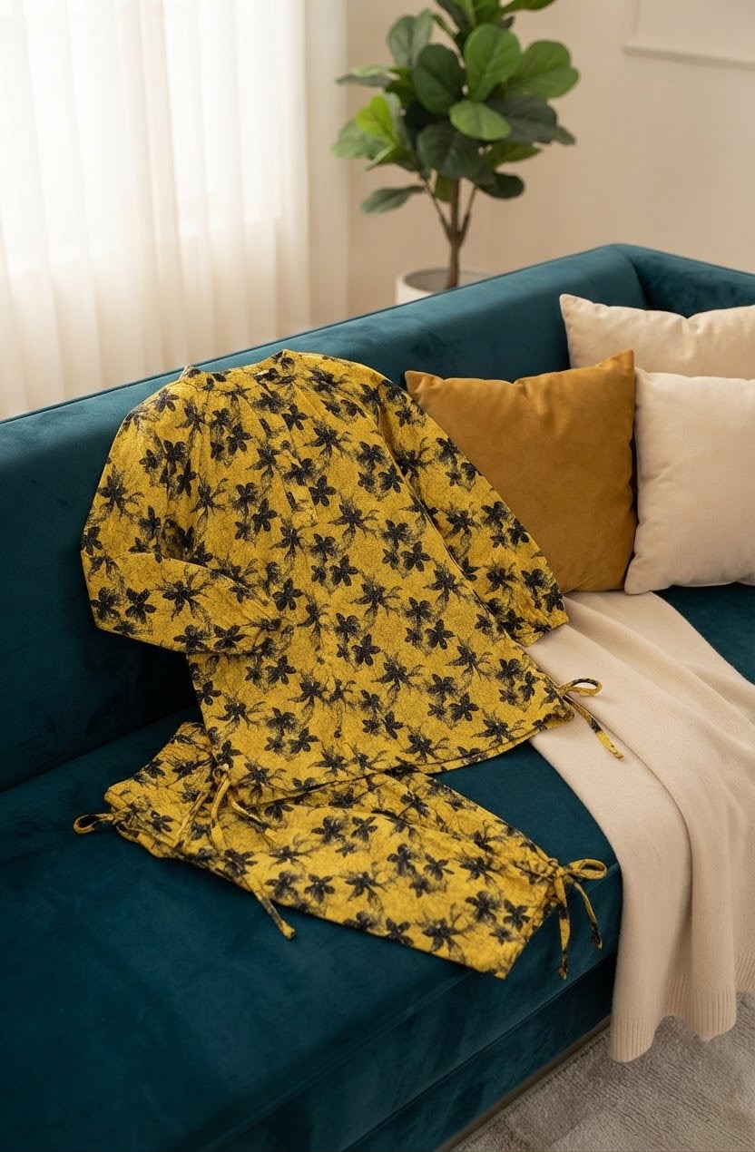 Kids Mustard Floral Winter Khaddar Suit – SH Kids Sphere