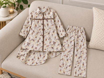 Matching Khaddar Printed 2-Piece with Asymmetric (Long Tail) Shirt