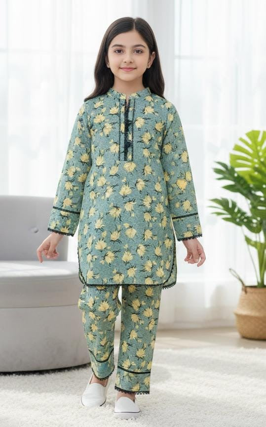 Kids Floral Printed Kurta with Trouser Set – SH Kids Sphere
