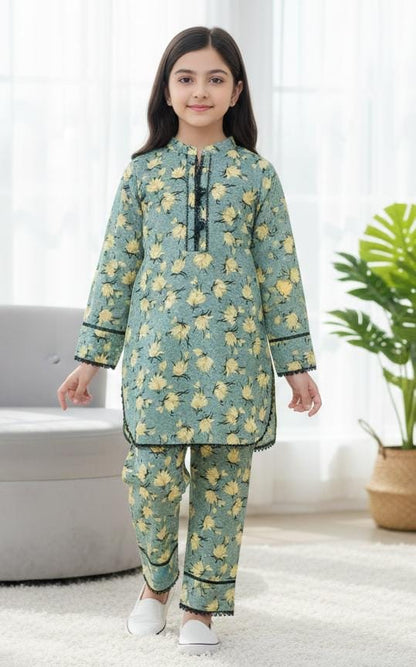Kids Floral Printed Kurta with Trouser Set – SH Kids Sphere