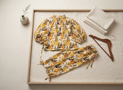 Elegant Floral Printed 2-Piece Co-Ord Set | Casual Summer Wear for Women