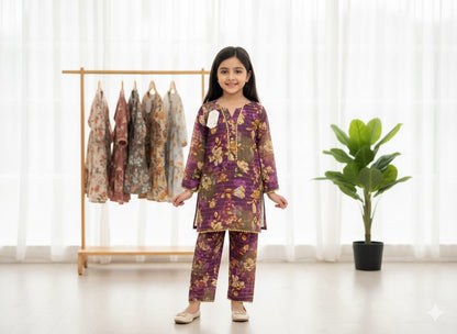 Elegant Printed Lawn Kurti with Trouser Set | Casual & Daily Wear Eastern Outfit for Women