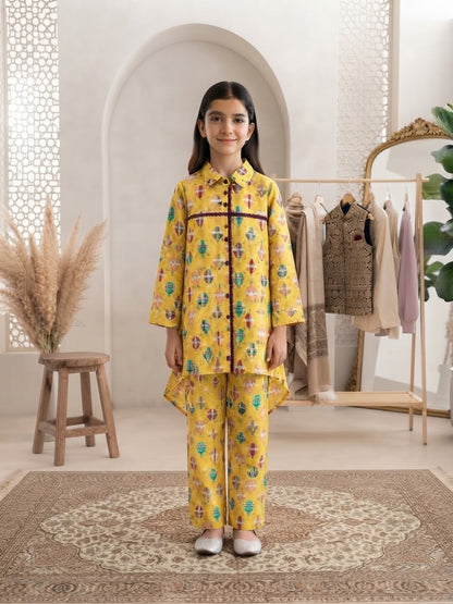 Matching Khaddar Printed 2-Piece with Asymmetric (Long Tail) Shirt