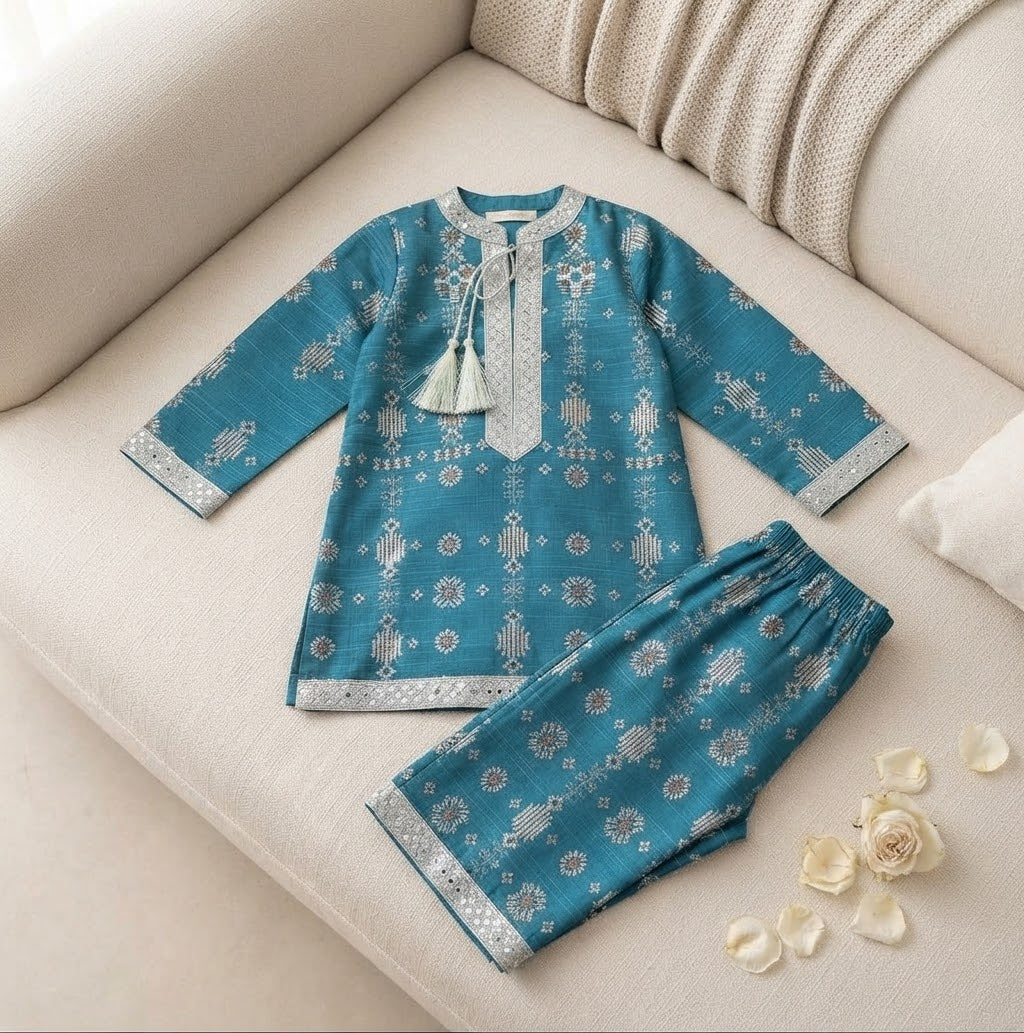 "Elegant Printed Khaddar Outfits Featuring Trendy Flapper Trouser Sets"
