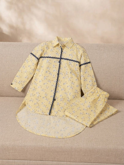 Matching Khaddar Printed 2-Piece with Asymmetric (Long Tail) Shirt