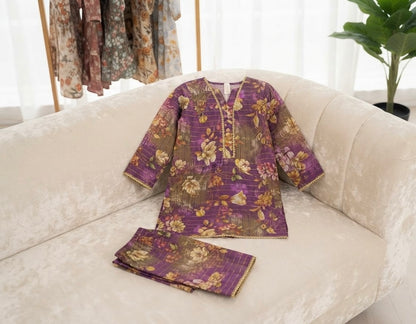 Elegant Printed Lawn Kurti with Trouser Set | Casual & Daily Wear Eastern Outfit for Women