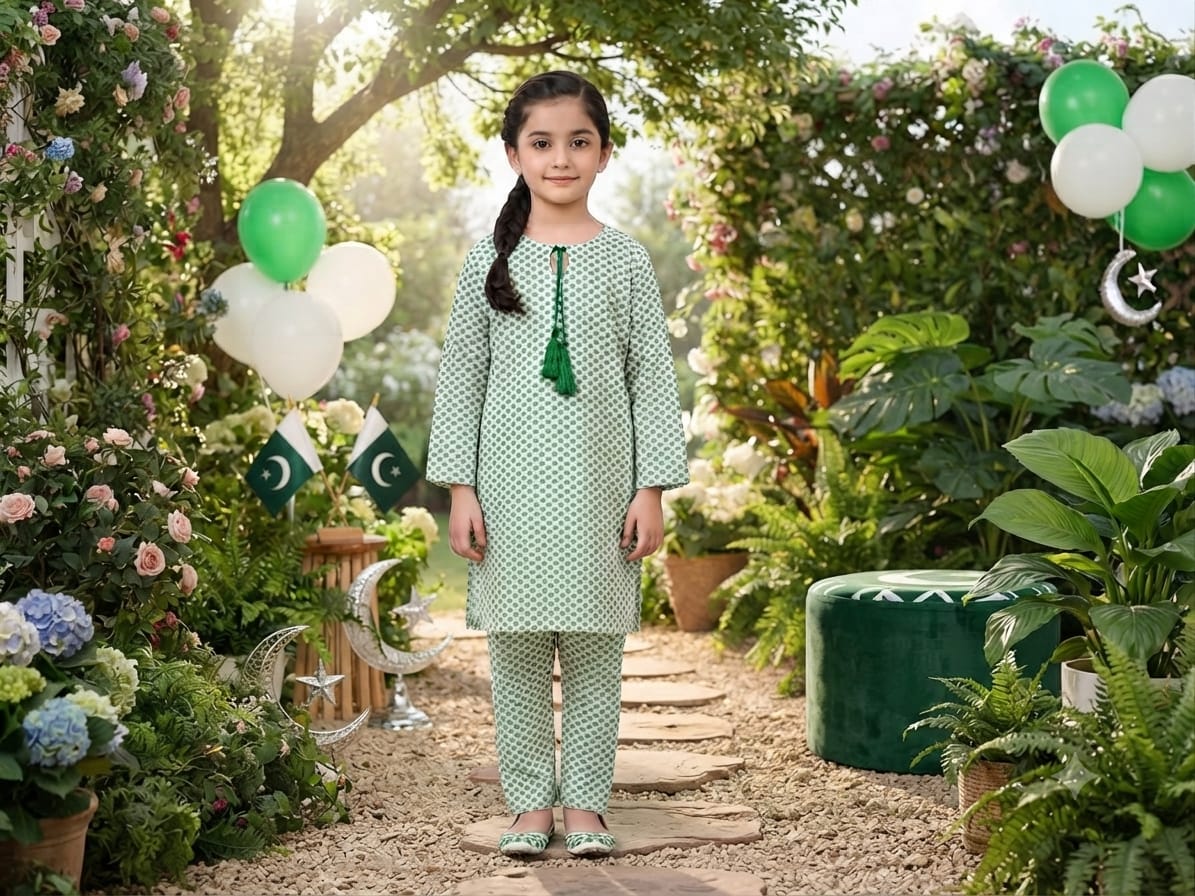 SH Kids Sphere Independence Day Special Green Tassel-Tie Kids Suit - SH Kids Sphere