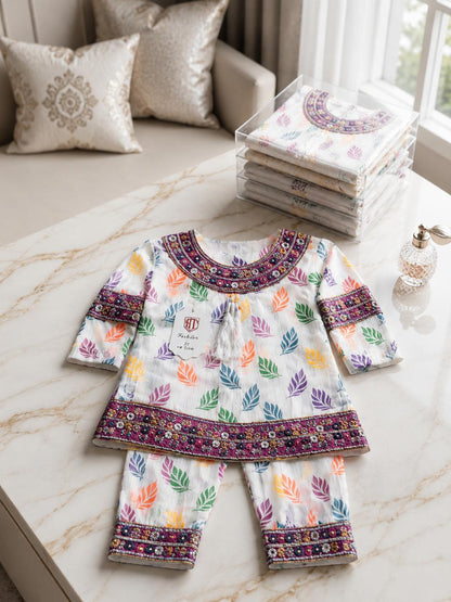 Traditional Printed Kurti with Matching Trousers