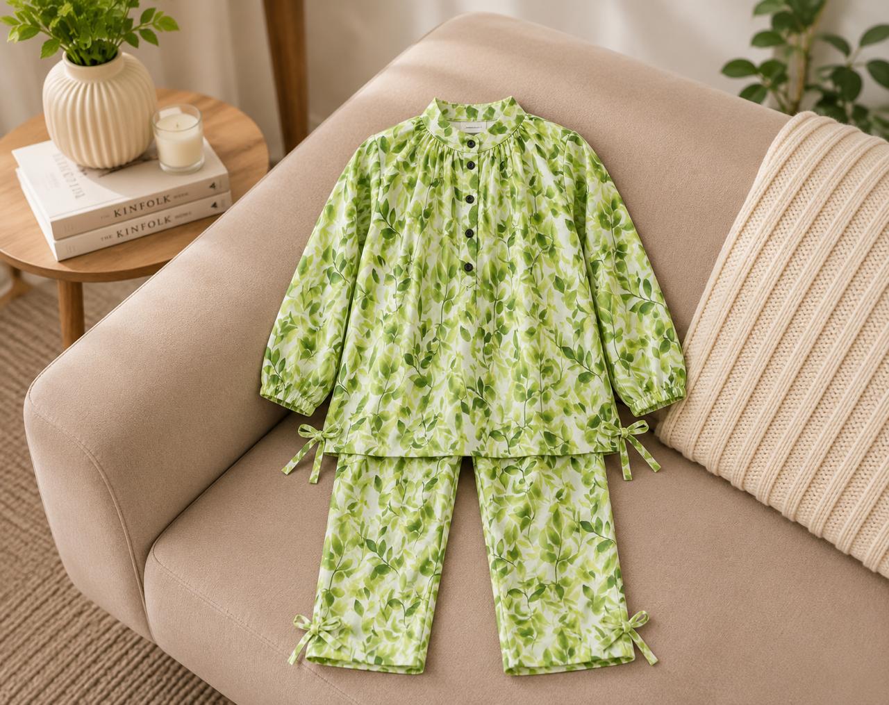 Girls Premium Lavender Floral Printed 2-Piece Co-Ord Set | Soft Cotton Kids Outfit