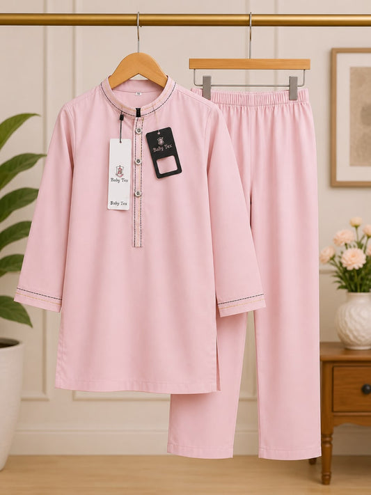 Premium Kids Cotton Kurta Pajama Set – Fuchsia Pink, Pistachio Green & Baby Pink | Soft Traditional Wear for Boys