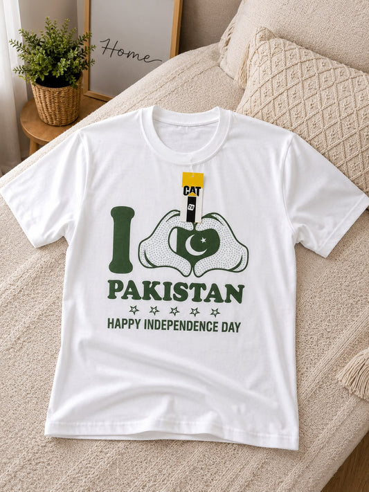 Pakistan Independence Day Graphic T-Shirt for Kids | Premium White Cotton Tee | 14 August Collection