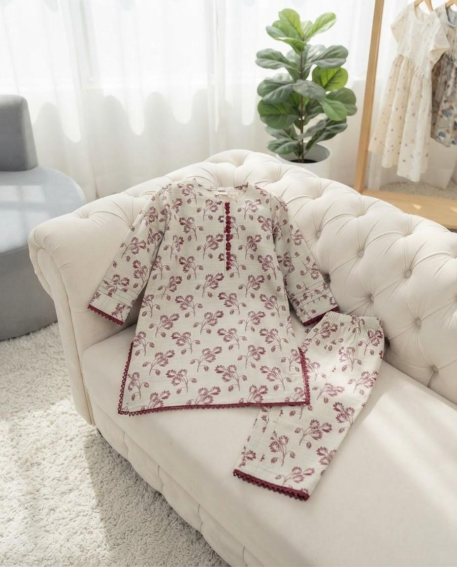 Girls Printed Kurti & Trouser 2-Piece Collection | SH Kids Sphere