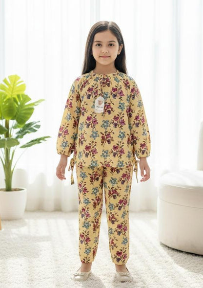 Kids Mustard Floral Winter Khaddar Suit – SH Kids Sphere