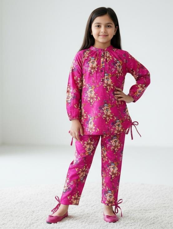 Kids Mustard Floral Winter Khaddar Suit – SH Kids Sphere