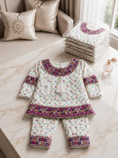 Traditional Printed Kurti with Matching Trousers