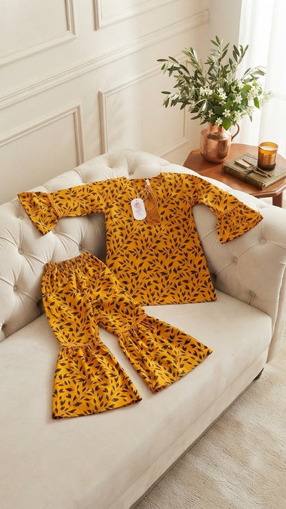 Traditional Printed Kurti with Sharara Set for Girls